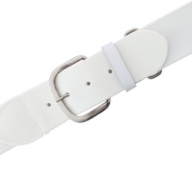 Champion Sports Baseball/Softball Uniform Belt - Comfort Nylon Stretch Fit Uniform Belt - Durable Leather Tab - Adult "22-46 Inches" - White