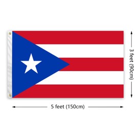 Puerto Rico Flag 3x5 Ft Puerto Rican National Flags with Brass Grommets and Double Stitched Vibrant Colors for Indoor Outdoor Party Decorations Bar Garden Street Decoration