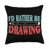 Drawing Apparel for Artists Sketching Pencil for Women Throw Pillow
