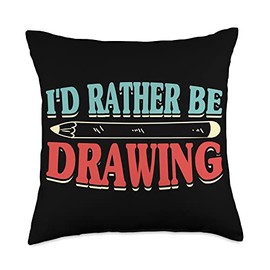 Drawing Apparel for Artists Sketching Pencil for Women Throw Pillow