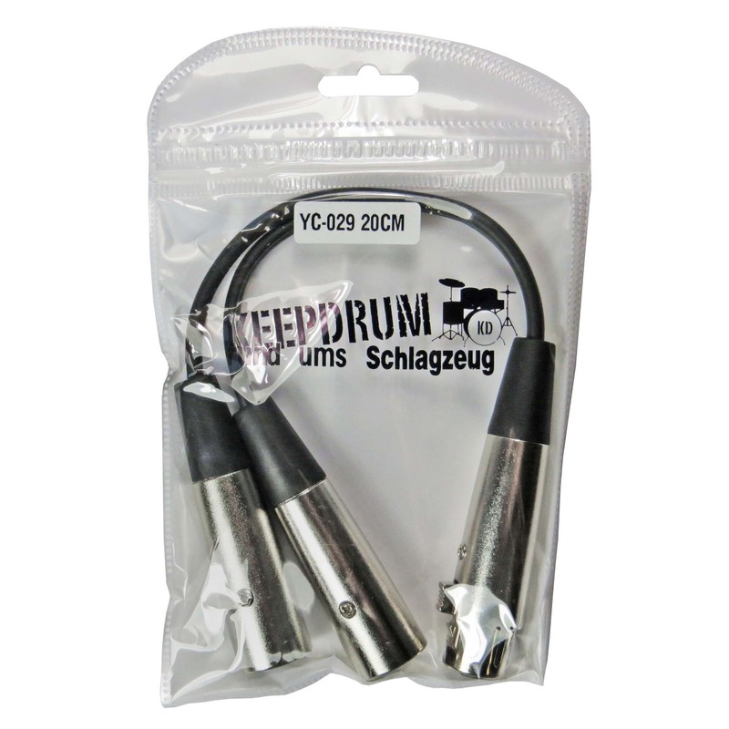 keepdrum YC029 XLR Split Cable Y-Adapter XLR 3-Pin 2x Male