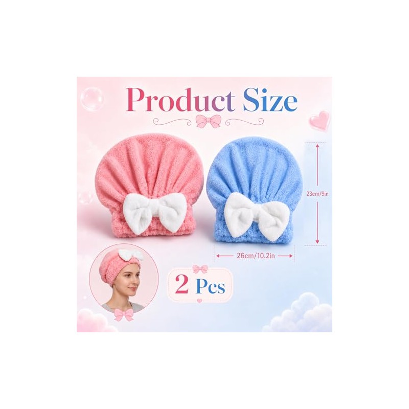Gorro de microfibra para el cabello, suave y absorbente, de