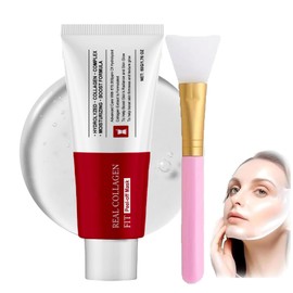 Collagen Night Wrapping Mask, Collagen Face Mask Overnight, Overnight Collagen Wrapping Mask - Deep Hydration, Reduces Wrinkle & Improves Skin Elasticity, Korean Collagen Face Mask(Brush Included)