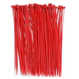 BOROLA Colorful Cable Zip Ties, 100 Packs Self Locking Wire Ties, Perfect for Home, Office, Garage and Workshop (Red, 8 Inch)