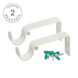 Ivilon Drapery Treatment Window Curtain Rod - Faceted Hexagonal 1 inch Pole. 28 to 48 Inch. White-Ivory