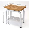 Anthology Spa Bali Shower Bench Teak & Aluminum Bath Stool