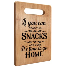 Absnfatu Funny Cutting Board, If You Can Read This Snacks Are Gone It's Time To Go Home Cutting Board Chopping Board, Funny Kitchen Decor, Bamboo Cutting Boards for Kitchen