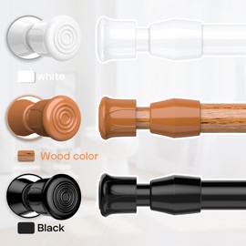 AIZESI 2PCS White Tension Rod 12 to 20 Inch Short Curtain Rods Small Tension Rod, Mini Tension Rod Kitchen Curtain Rod Adjustable Short Tension Rod for Small Windows Kitchen Room