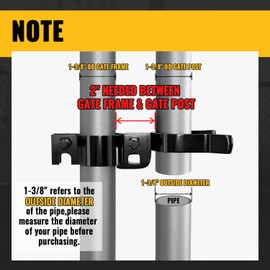 VIVIDA 1-3/8" x 1-3/8" Fence Gate Latch, Chain Link Fence Gate Fork Latch with Padlock Hole, Black Powder Coated, Bolts & Nuts Included, 2 PCS