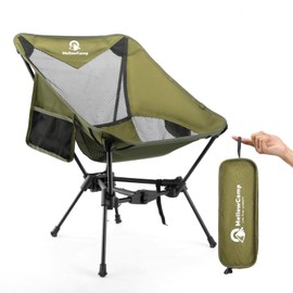MellowCamp Lightweight Folding Camping Chair with Cup Holder & Side Pocket 2.7lbs Portable Camping Chair 330lbs Capacity for Beach, Hiking, Backpacking, Roadtrip (Forest Green)