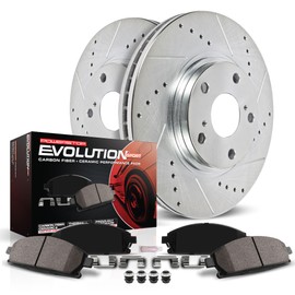 Power Stop K8310, Z23 Rear Brake Kit-Drilled/Slotted Brake Rotors & Carbon Ceramic Brake Pads