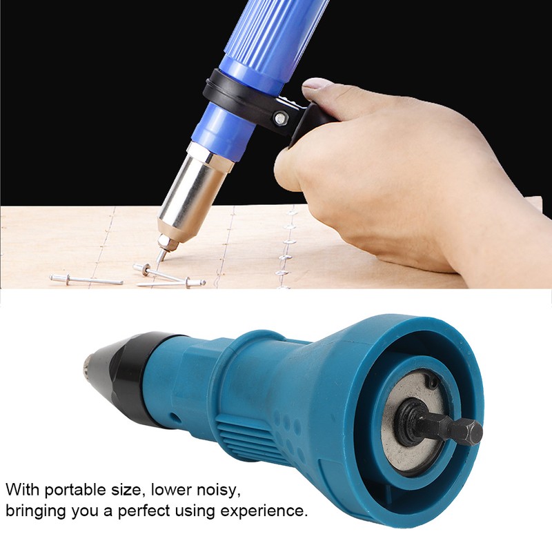 Rivet Drill Attachment Adapter Riveting Nut Gun Cordless Electric Carpenter