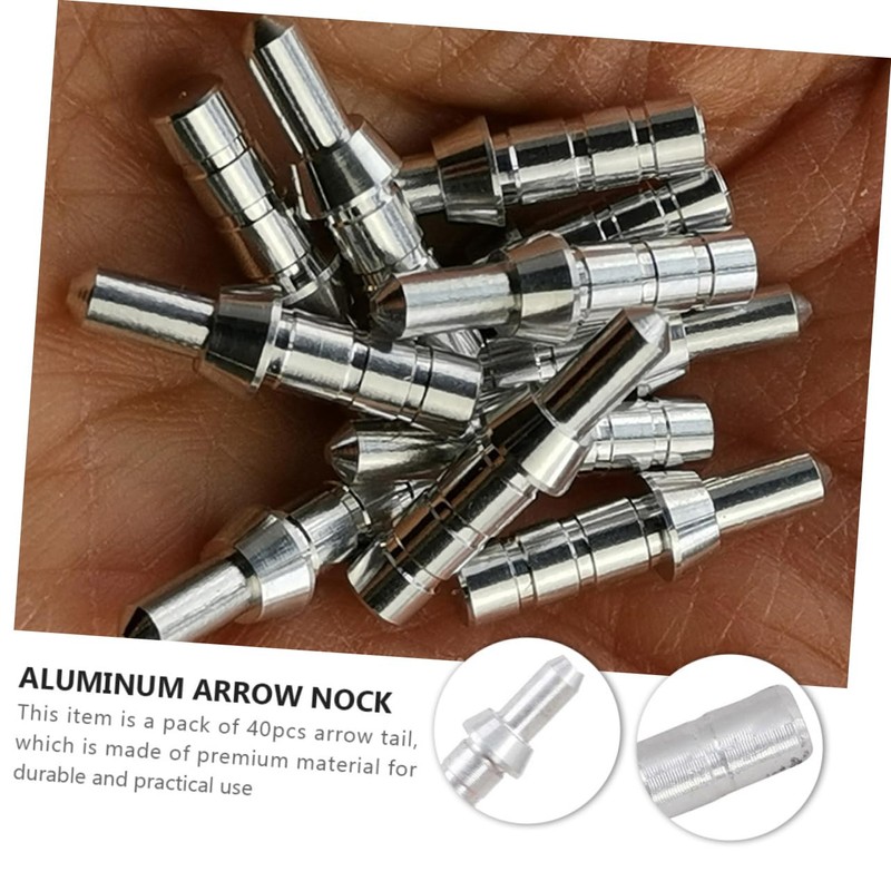 Kisangel 40pcs Nock Tails Accessories 4.2mm Id Silver Aluminum Seat