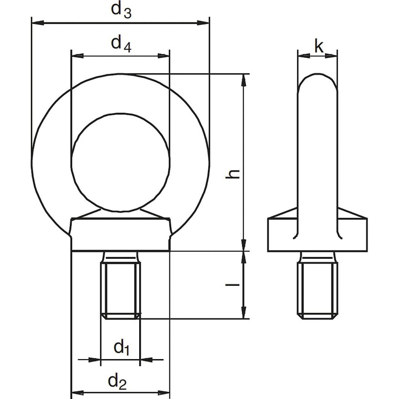 Rigg ATEC Hook & Eye Bolts DIN 580 M10/verz.