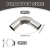 2 PCS Stainless Steel Heater Exhaust Pipes Elbow Connectors ，25mm
