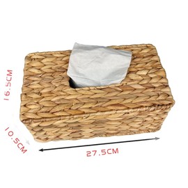 Comeon Square Tissue Box Cover Handwoven Napkin Holder Tissue Box Holder Paper Case for Table and Bathroom, Office (Large Cuboid Large Cuboid)