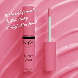 NYX MAQUILLAJE PROFESIONAL Brillo de mantequilla, brillo de labios no pegajoso - Vanilla Cream Pie (Mauve)
