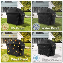 Barbecue Cover Protective Cover, Gas Barbecue Cover with Drawstring and Bag, 145 x 61 x 117 cm, Waterproof, Washable, Robust and Heavy