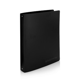 Premium Economy - Carpeta de 3 anillas, anillos redondos de 1 pulgada, capacidad para 175 hojas, flexible, ligera, paquete de 4, apertura lateral, color negro
