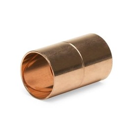 PlumberStop - 3/4 Copper Sweat COUPLING WITH STOP - C X C 3/4 Nominal I.D. Size - 7/8 Refrigeration O.D. Size For Soldering All Copper Pipe Type L, M, K, Plumbing and Heating