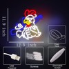 Chicken Shooting Neon Sign for Game Room, Rifle Led Sign