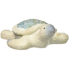 StealStreet Length Crushed Glass Sea Turtle Sculpture, 5"