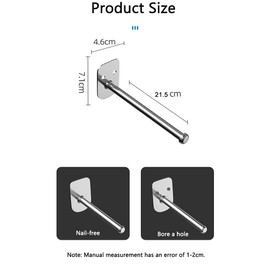 Stainless Steel Clothes Hanger Storage Rack,Wall Mounted Clothes Hanger Organizer, Clothes Bar-Hanger Holder Hooks, Laundry Room Clothes Hanger,Space Saving Adhesive OR Drilling Installation