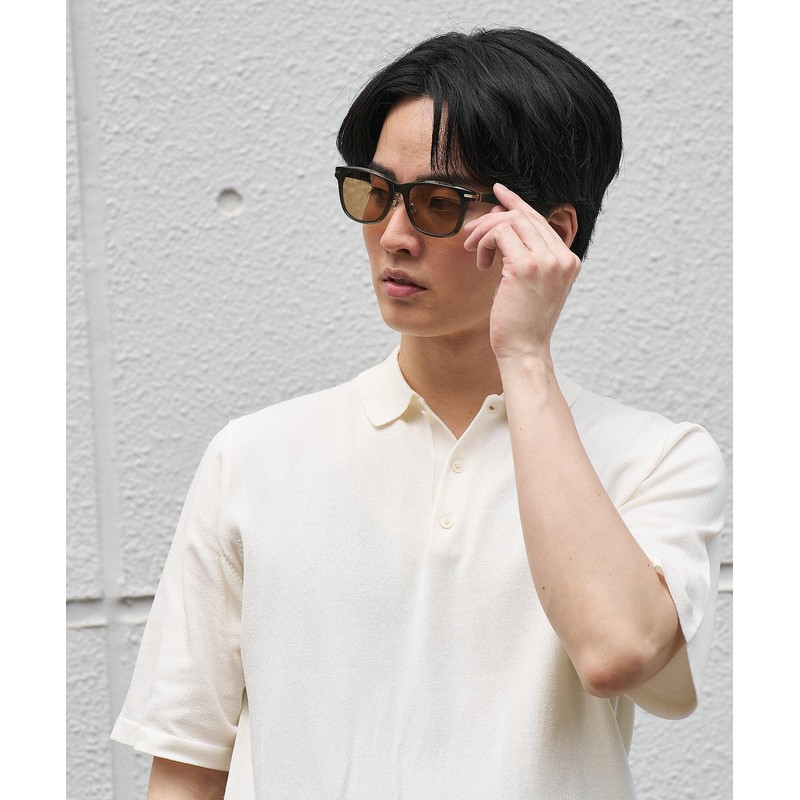 [ゾフ] ウェリントン型 サングラス｜ レザー調 ラバーテンプル ズレ落ちにくい ユニセックス 男女兼用 ズレ落ち防止 紫外線対策