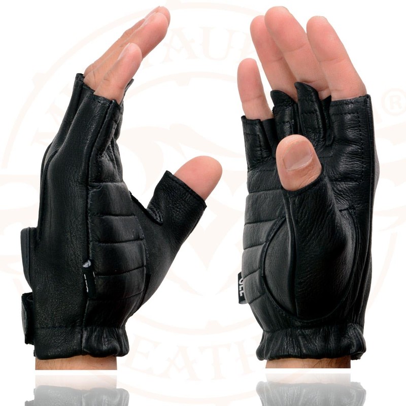 Milwaukee Leather SH850 Men's Black Premium Deer Skin Leather Gel