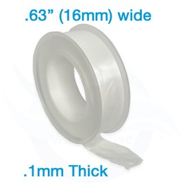 Teflon Tape (PTFE), .63 Inch (W) X 590 Inches (L) Plumbers Tape for A Secure Thread Seal, Four Rolls, Use On Plumbing Fittings, PVC Pipe, Hose Connections, Shower and Bath Fixtures and So Much More!