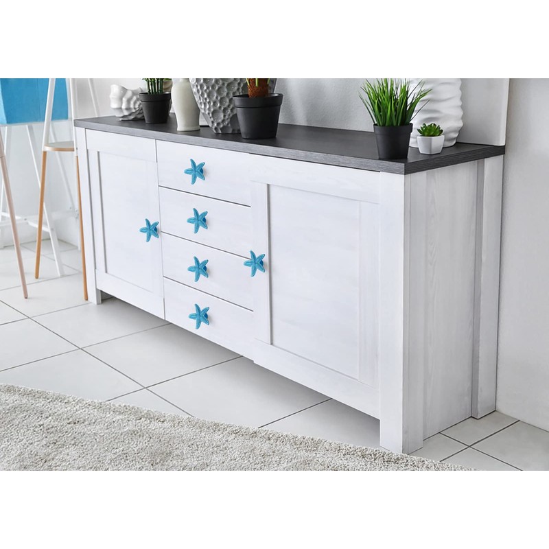 foxwake Starfish Drawer Pulls and Knobs 8Pack Glittery Animal Cabinet