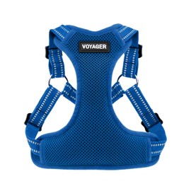 Best Pet Supplies Voyager Adjustable Dog Vest Harness Breathable No Pull Harness for Small, Medium, Large Dogs, Harness for Walking, Jogging, Easy Step-in, Reflective Stripes - Royal Blue, L