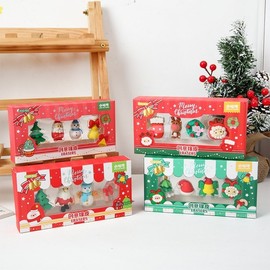 Christmas Character Eraser, Festive Styling, Student Stationery, Birthday Gift LF1249 Free Size/Random 20ea