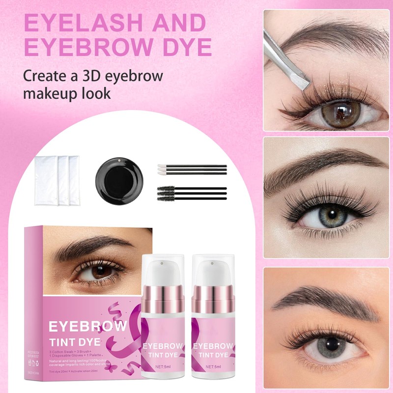 YANINEE Eyelash Colour Black, Eyelash Dyeing for Easy Use