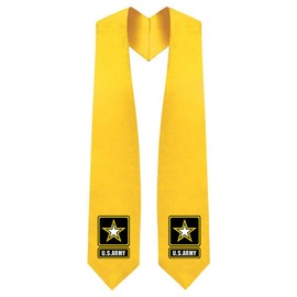 US Army Graduation Stole - Length & Width Fits All Body Types - Embroidered US Army Patch - Premium Quality Graduation Stoles