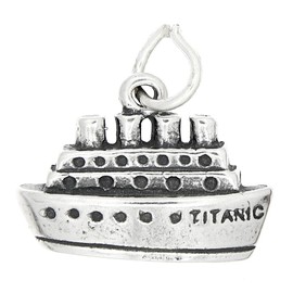 Sterling Silver Flat Titanic Ship Ocean Liner Charm