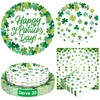 QZYL QZYL 90 PCS St Patricks Day Plates and Napkins,