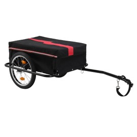 Pinikuyiro Bike Cargo Trailer, Foldable Bicycle Trailer with 16” Wheels, Removable Cover, Oxford Fabric, Folding Frame Quick Release, Bike Cart Bike Wagon Trailer for Luggage, Tools, Groceries