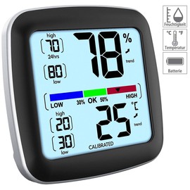 infactory Humidity Meter: Digital Precision Thermo/Hygrometer with LCD Display, Calibrable (Window Thermometer, Electronic Thermo-Hygrometer, Humidity)