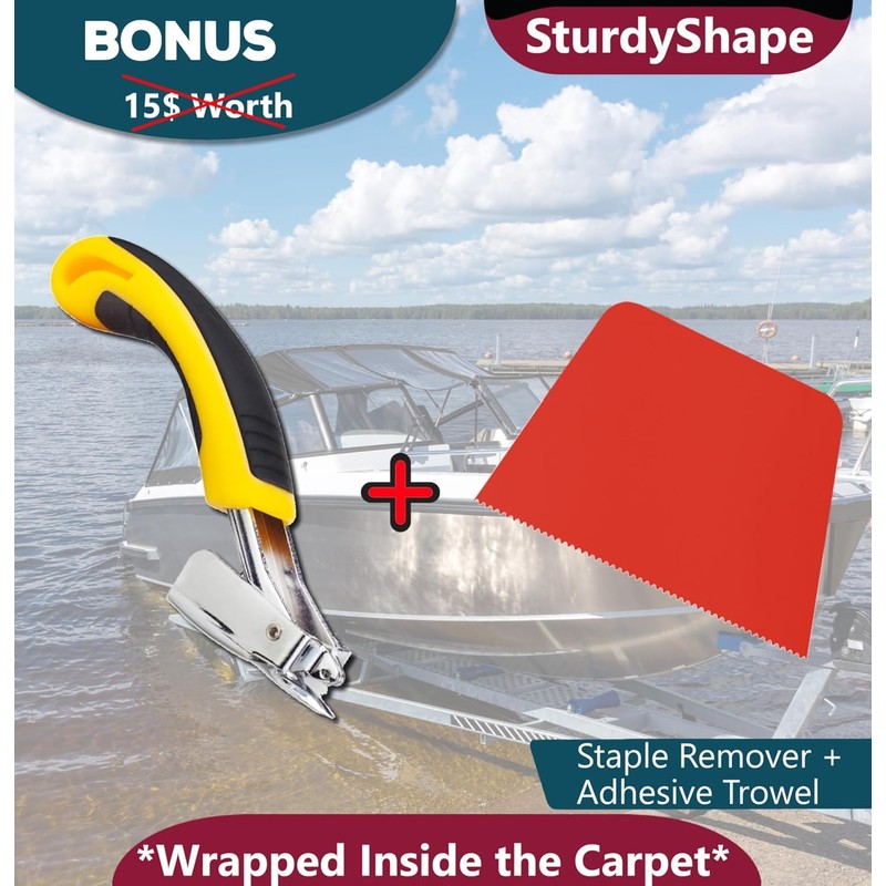 SturdyShape Boat Trailer Bunk Carpet Kit 13ftx12in 25oz - Marine