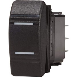 BLUE SEA SYSTEMS Contura Switch, Black, DPDT on-off-on, MFG 8286, Double Pole-Double Throw, On-Off-On, Black actuator, moisture resistant / BS-8286 /