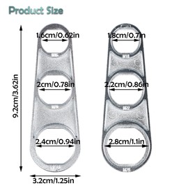 6-in-1 Faucet Aerator Wrench Removal Tool, Multi-Size Faucet Aerator Filter Wrench for Tap Parts Installation and Removal, Durable Zinc Alloy Faucet Filter Key for M16, M18, M20, M22, M24, M28