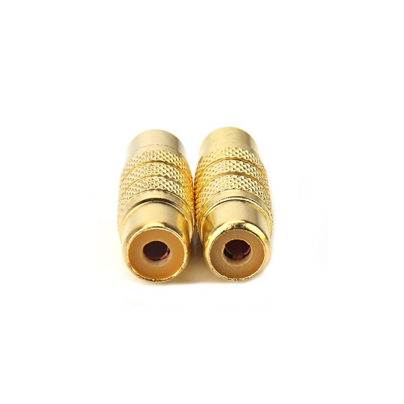 RCA Coupler, Devinal RCA Female to RCA Female Adapter Gold