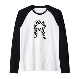 Bold Creative Zebra Marker Letter R Design - Animal Series Raglan Baseball Tee