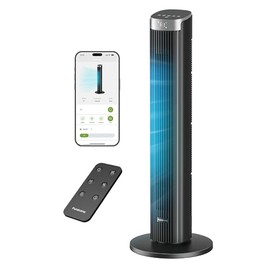 Fan, 23dB Smart Quiet Tower Fan, 90° Oscillation Tower Fan, 4 Levels, 12H Timer Tower Fans for Bedroom, 91 cm, Black, 1 Pack + 4 Modes