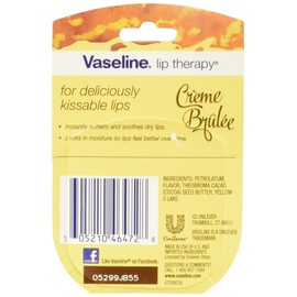 Vaseline Lip Therapy Lip Balm, Creme Brulee 0.25 oz (Pack of 4)