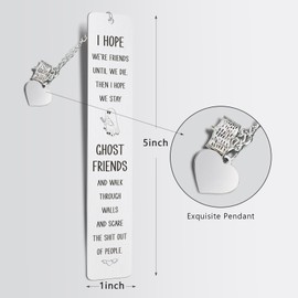 Lasimfa Funny Bookmark Gift for Best Friends, Cute Metal Book Markers Friendship Gifts for BFF Bestie Women, Long Distance Relationship Gifts for Friend, Birthday Going Away Gifts for Female Friends