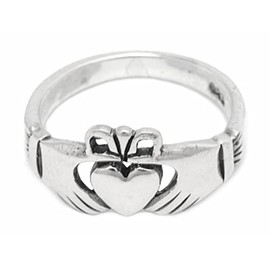 WINDALF CINA 10mm Irish Friendship Ring Claddagh Ring Solvar Ring Silver Ring 925 Sterling Silver, Fabric