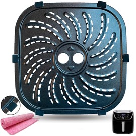 ALJ 4QT Air Fryer Grill Pan for PowerXL Vortex Pro Air Fryer 4QT, Upgraded Replacement Grill Plate Crisper Plate Tray Rack Grate Grid Shelf for 4 Quart PowerXL Air Fryers, Nonstick, Dishwasher Safe