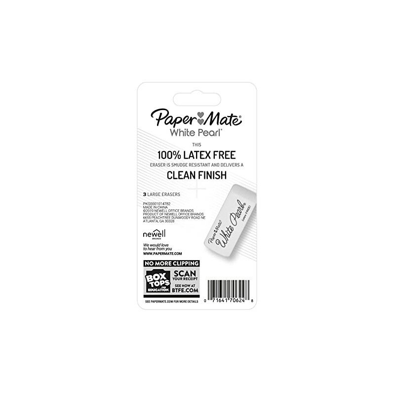 Paper Mate White Pearl Latex-Free Plastic (70624)